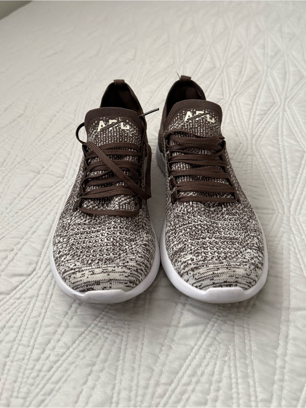 APL TechLoom Breeze Knit Men's Running Shoes in Brown/White